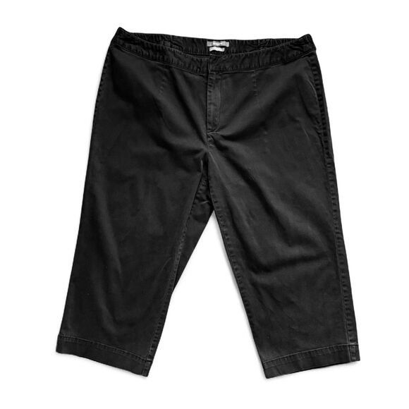 Liz Claiborne 18W Black Capri Pedal Pushers, Plus Size Audrey Hepburn Style Pant - Picture 1 of 8